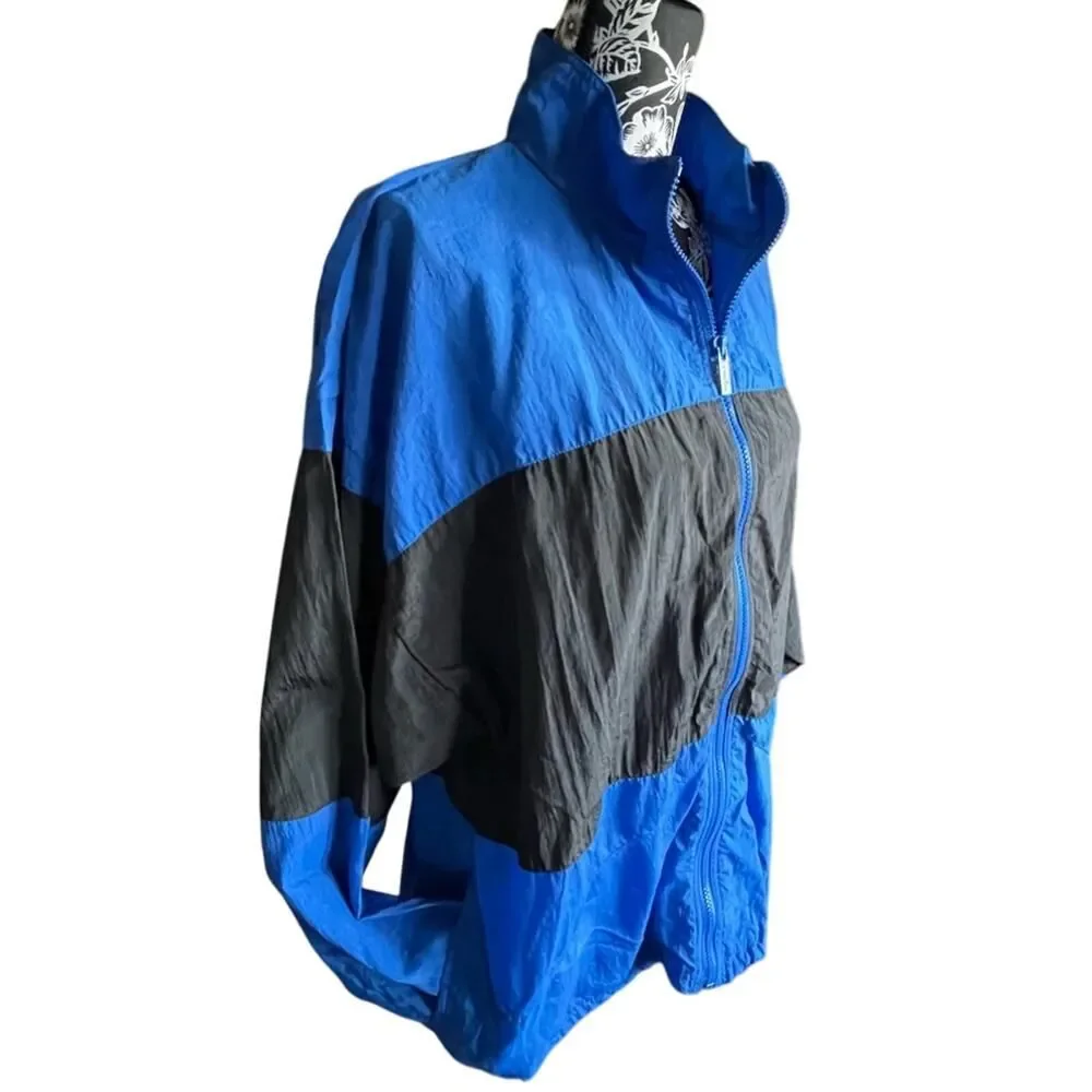 Vintage Reebok Blue & Black Windbreaker Size Large